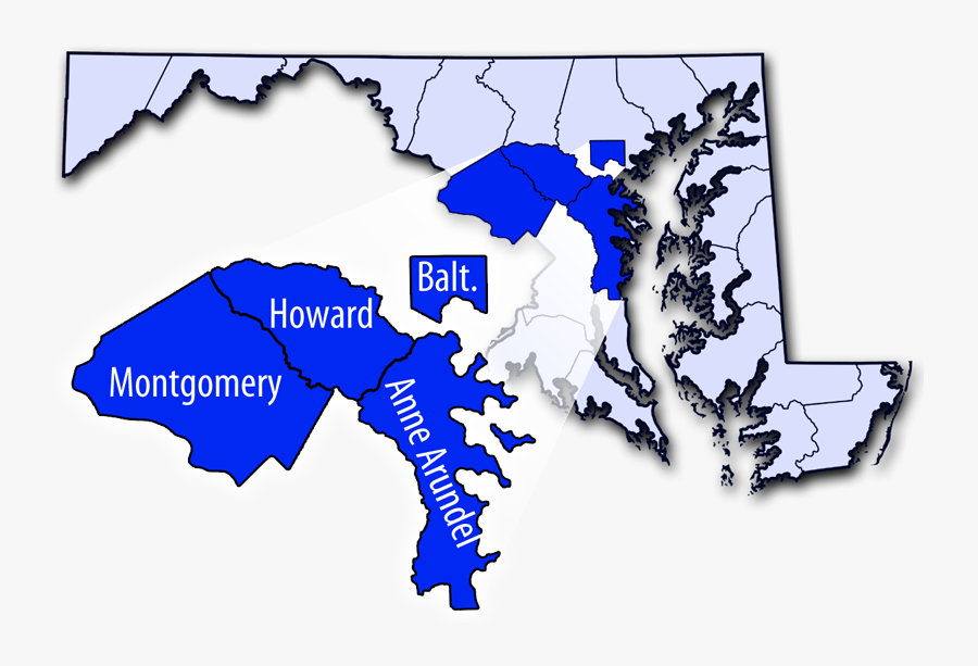 Soft Washing Power Washing Service Area Montgomery - Map Of Maryland, Transparent Clipart