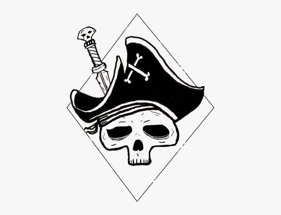 Skull Pirate Dagger - Gambar Sketsa Tengkorak Keren, Transparent Clipart