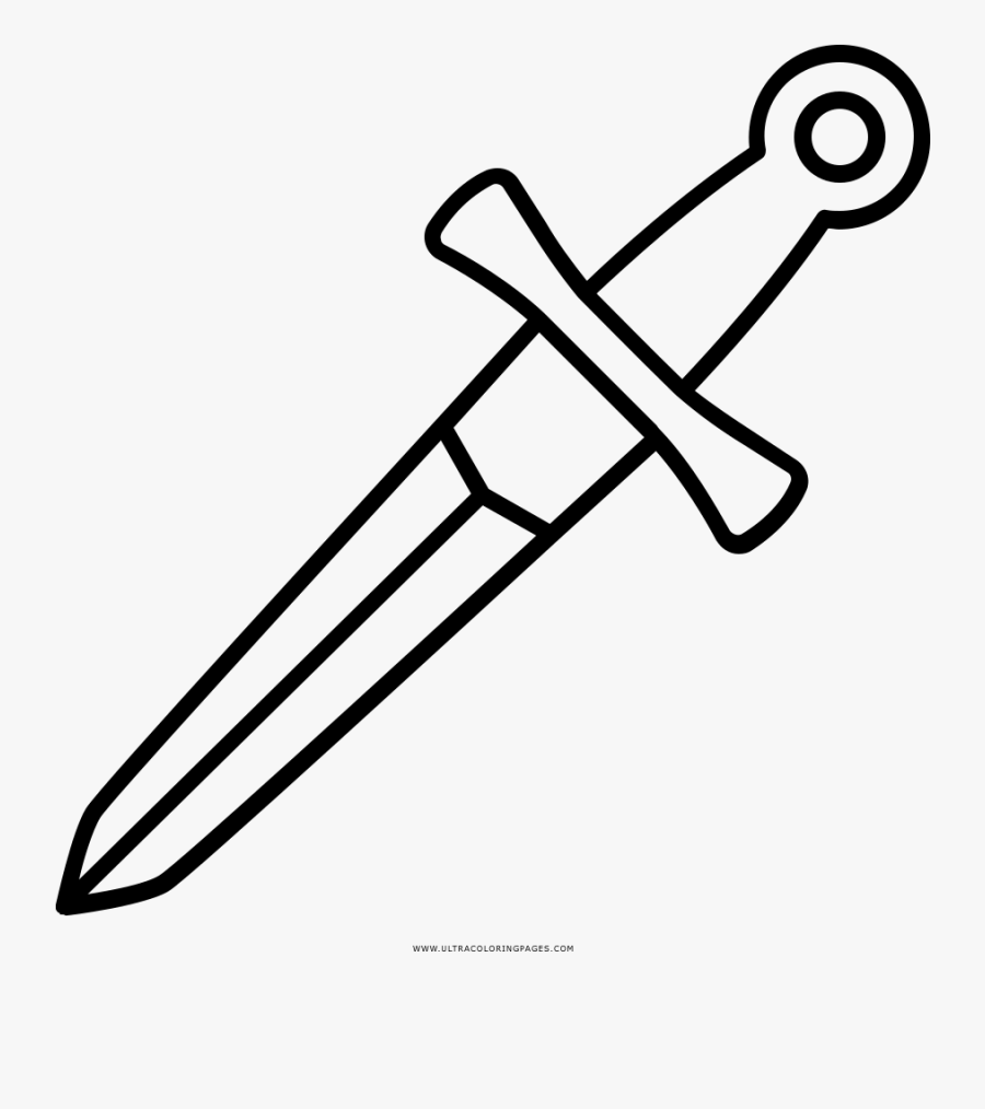 Dagger Coloring Page - Line Art, Transparent Clipart