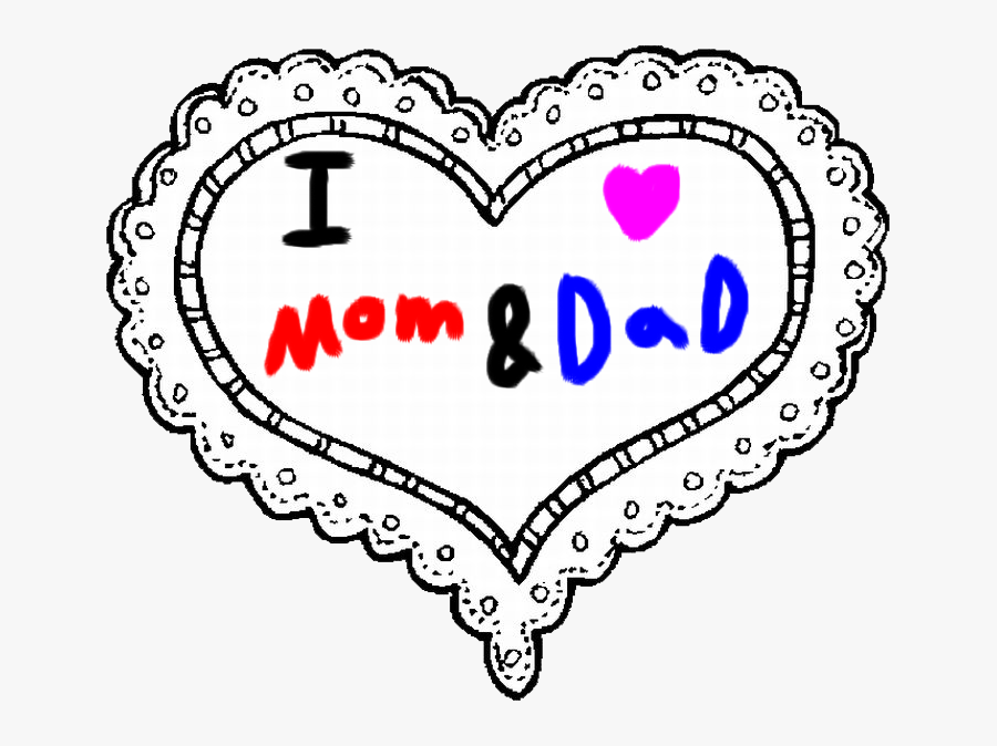 Mom And By Roxaspikachu - Heart Clipart Coloring Page, Transparent Clipart