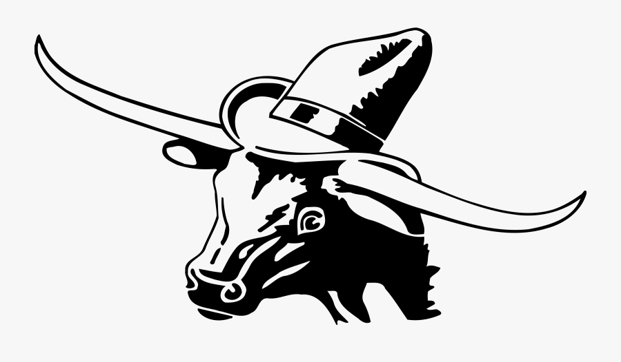 Art,monochrome Photography,carnivoran - Black And White Longhorn Clipart, Transparent Clipart