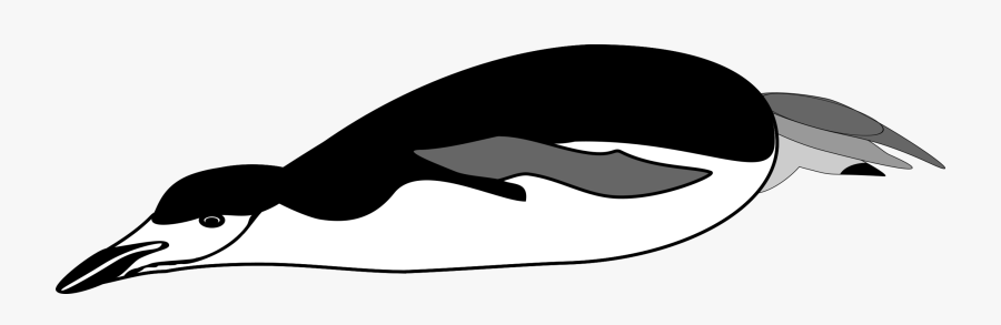 Line Art,silhouette,water Bird - Penguin Diving Black And White, Transparent Clipart