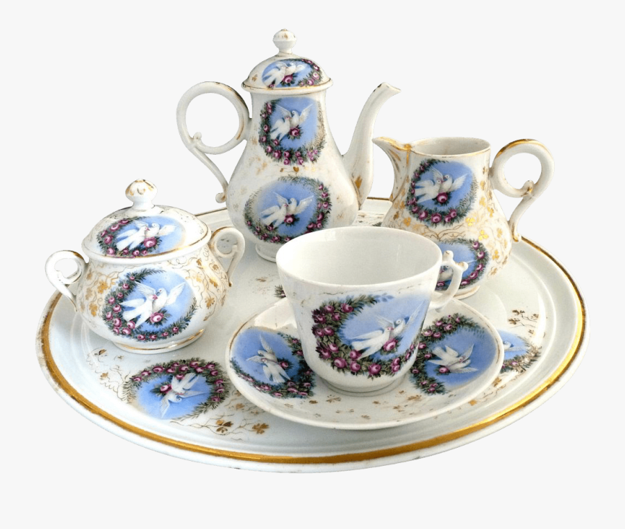 Victorian Porcelain Tea Set Clip Arts - Tea Set Transparent Background, Transparent Clipart