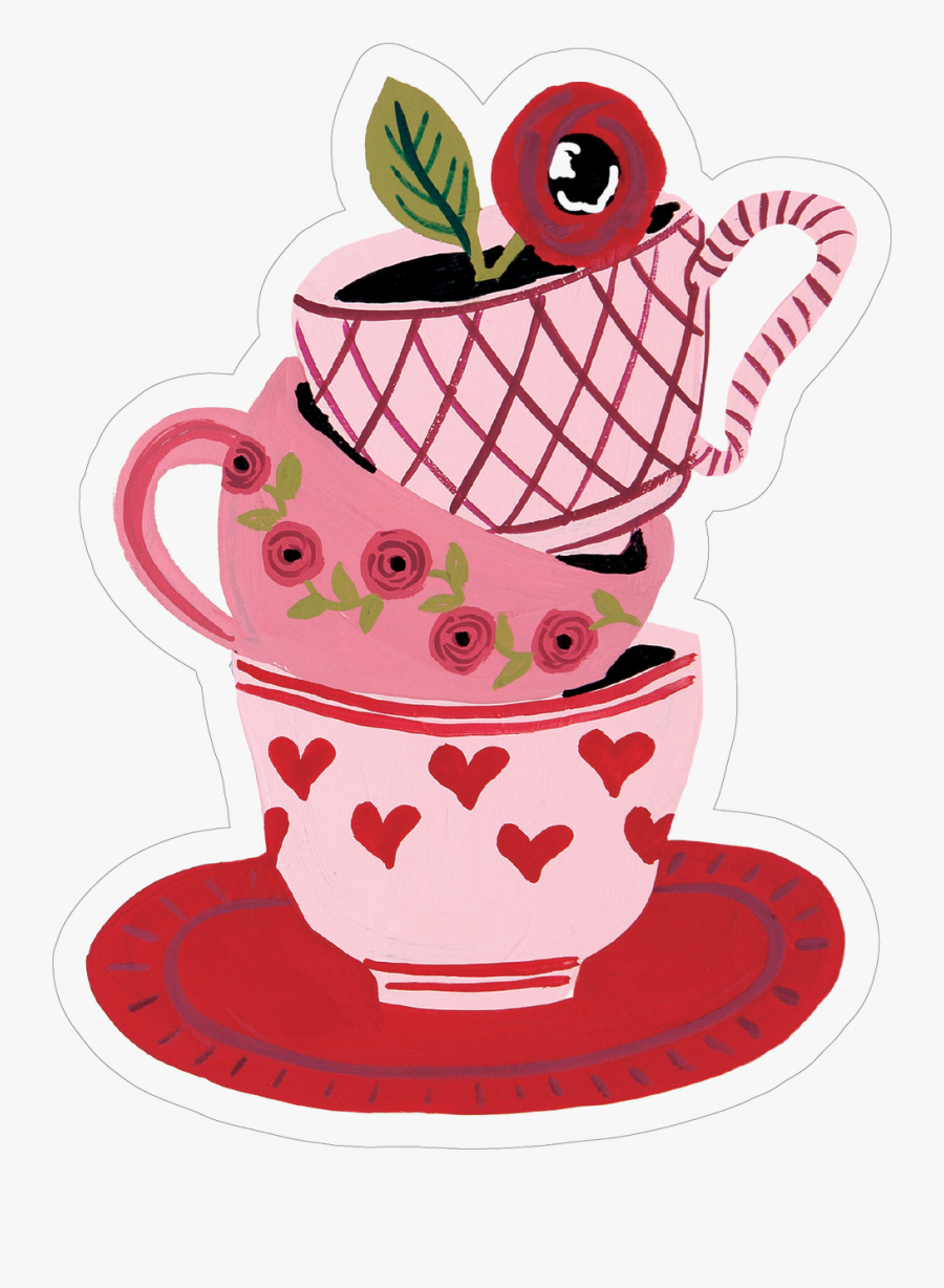Teacups Print & Cut File, Transparent Clipart