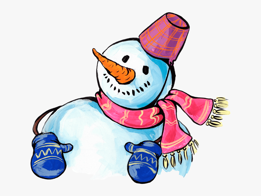 Snowman Winter Carro - Mütze Und Handschuhe Comic, Transparent Clipart