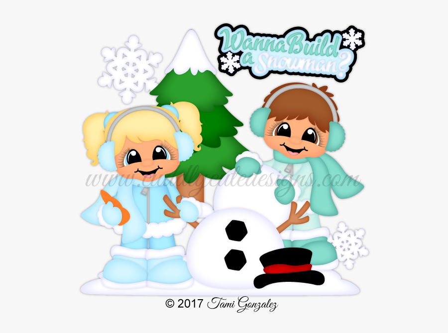 Building Snowmen - Cartoon, Transparent Clipart