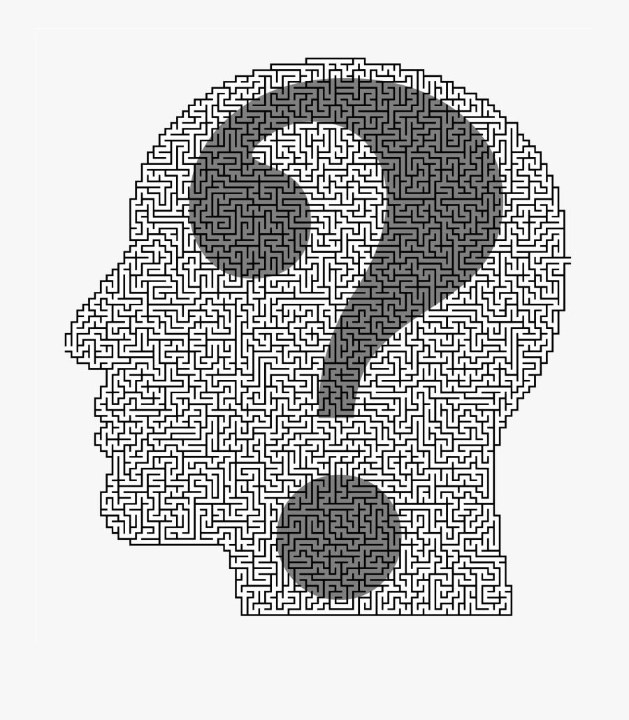 Man Head Maze Question Mark Clip Arts - Man Head Question Mark, Transparent Clipart