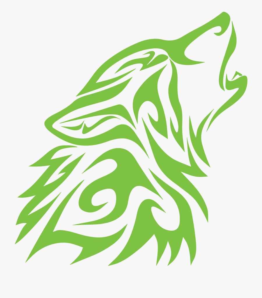 Tribal Wolf Head Howling, Transparent Clipart