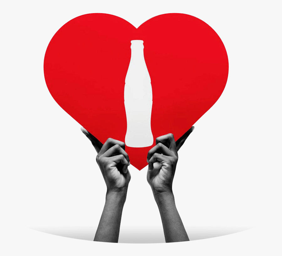 Heart With Coca Cola Bottle, Transparent Clipart