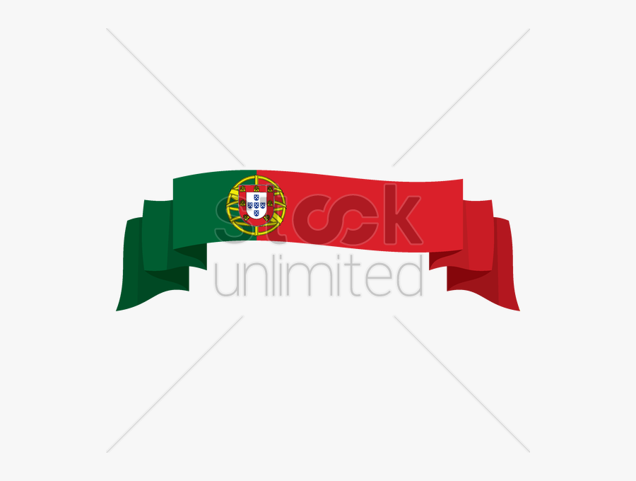 Portugal Flag Banner Vector Image - Portugal Flag Png Vector, Transparent Clipart