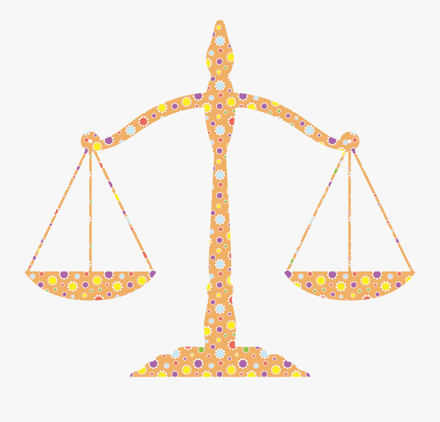 Cute Floral Justice Scales Clip Arts - Balanza De La Justicia Png, Transparent Clipart