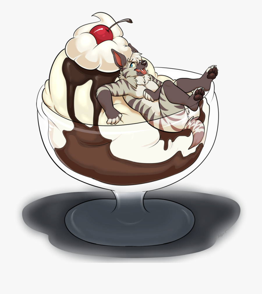Striped Sundae - Cartoon, Transparent Clipart