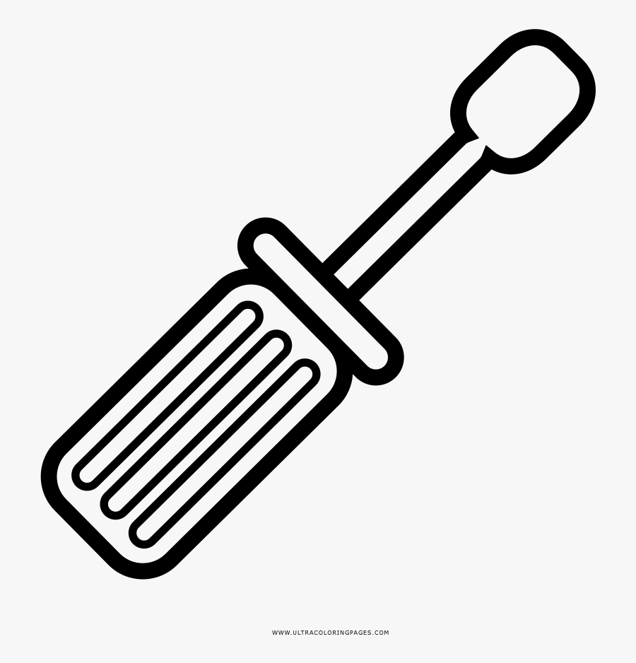 Screwdriver Coloring Page - Icon, Transparent Clipart