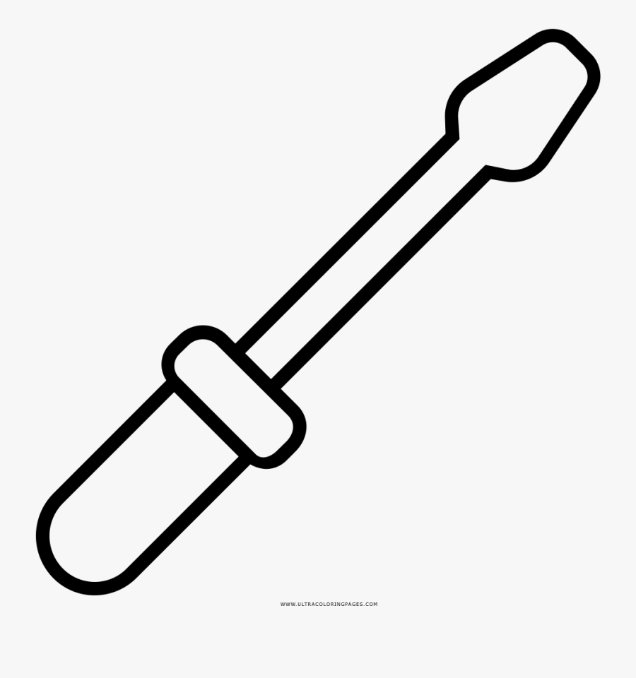 Screwdriver Coloring Page - Dibujo De Destornillador Para Colorear, Transparent Clipart