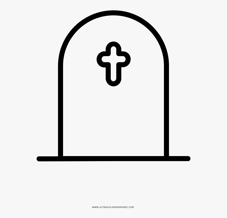 Gravestone Coloring Page - Circle, Transparent Clipart