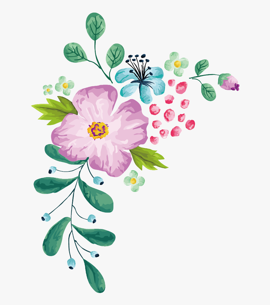 Bloom Flower Border Flowers White Bouquet Multiple - Blue Spring Flower Vector, Transparent Clipart