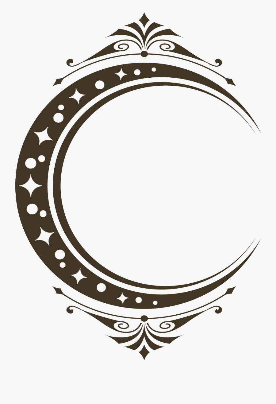 Moon Png -moon Images Cartoon - Black Circle Flower Border, Transparent Clipart