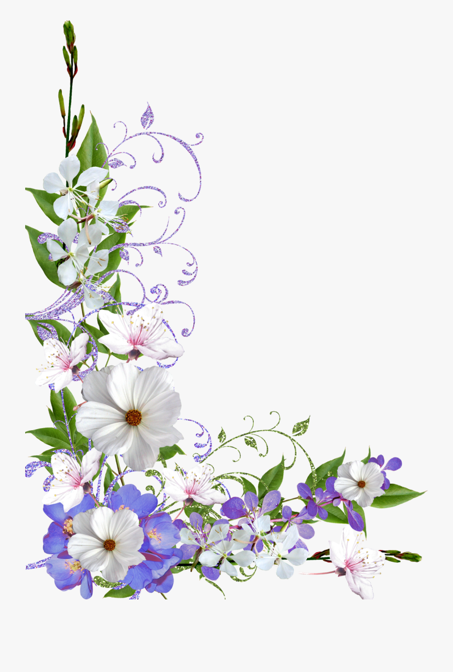 Border Flower Frame Png, Transparent Clipart