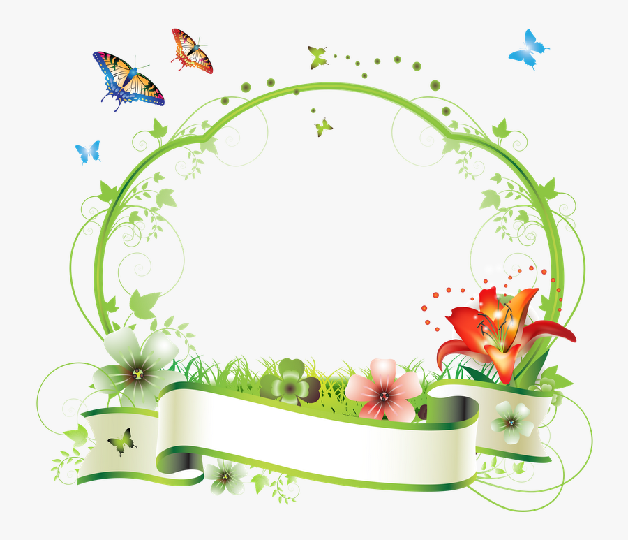 Frame Flower Vector Clipart Borders And Frames Clip - Flower Vector Photo Frame, Transparent Clipart