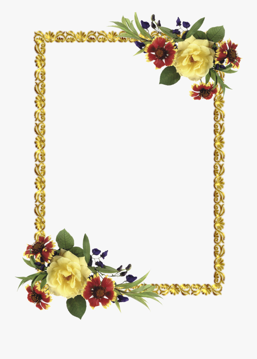 Flower Clipart Border Frame Pin - Flower Photo Frame Png, Transparent Clipart