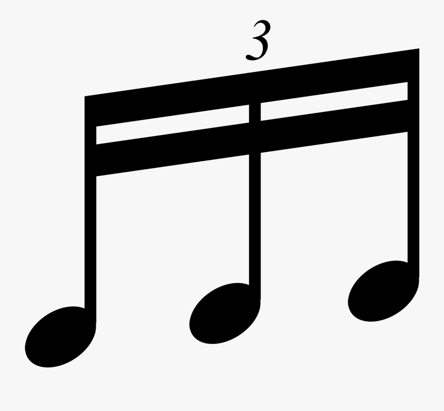 Sixteenth Note Triplet Beam - Triple Music Notes Clipart, Transparent Clipart