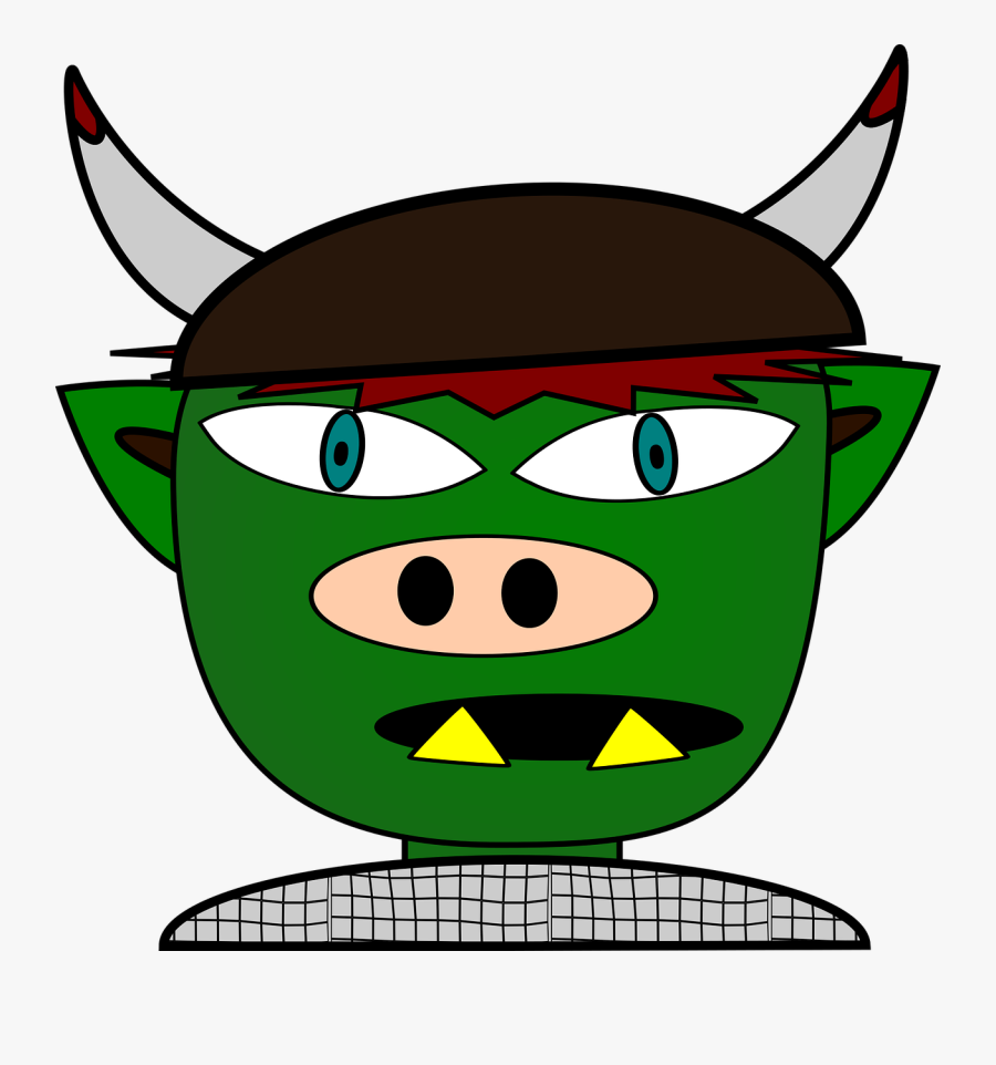 Monster Face Cartoon Free Picture - Orc Face Png, Transparent Clipart