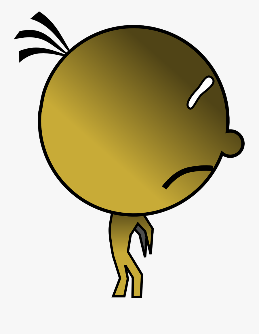 Depressed, Character, Man, Figure, Abstract, Yellow - Emoji Sedih, Transparent Clipart