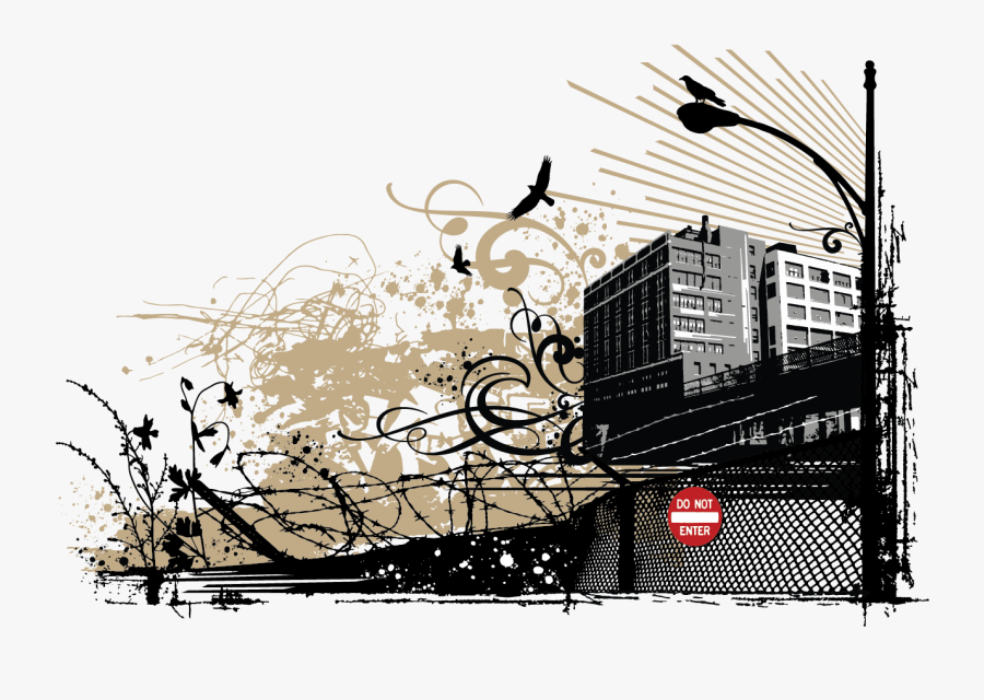Barbed Wire City - Vektor Gedung Png, Transparent Clipart