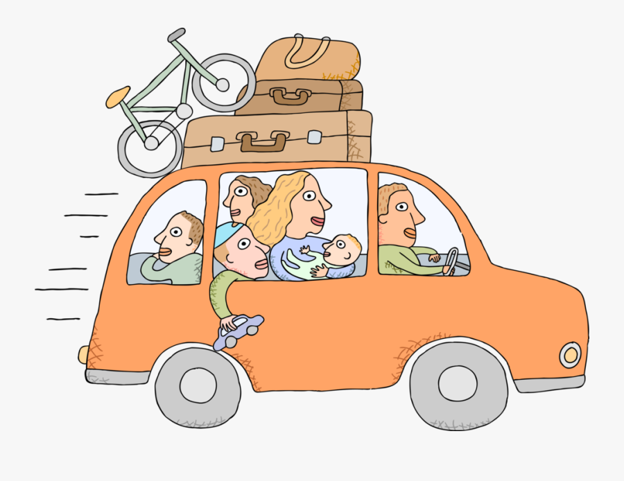 Transparent Vacation Png - Family Riding In A Car, Transparent Clipart