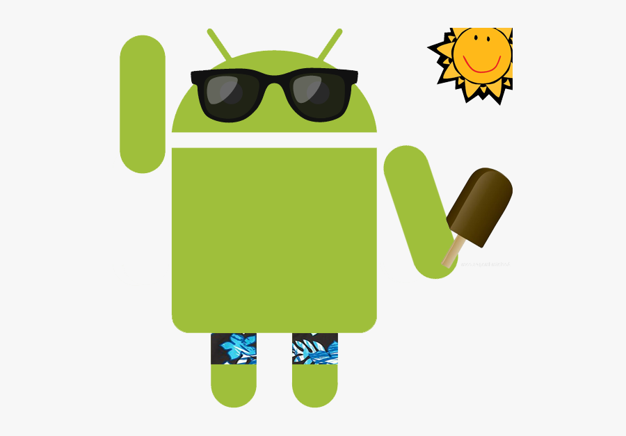 Android On Summer Vacation - Android Vacation, Transparent Clipart