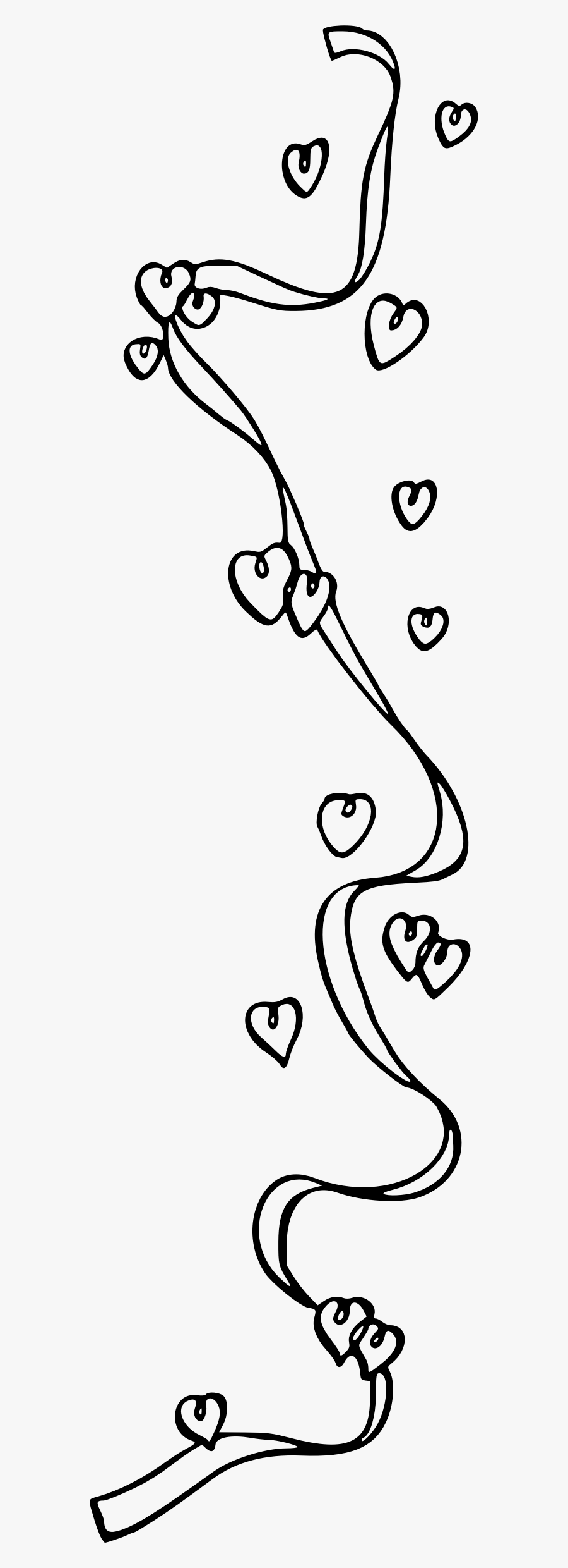 Ribbon And Hearts 1 Clip Arts - Line Art, Transparent Clipart