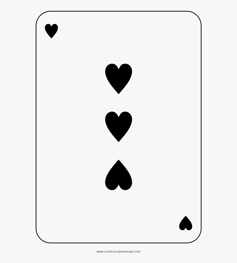 Three Of Hearts Coloring Page - Heart, Transparent Clipart