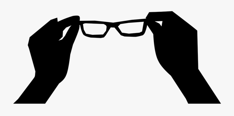 Hand, Eye Glasses, Silhouette - Clip Art, Transparent Clipart