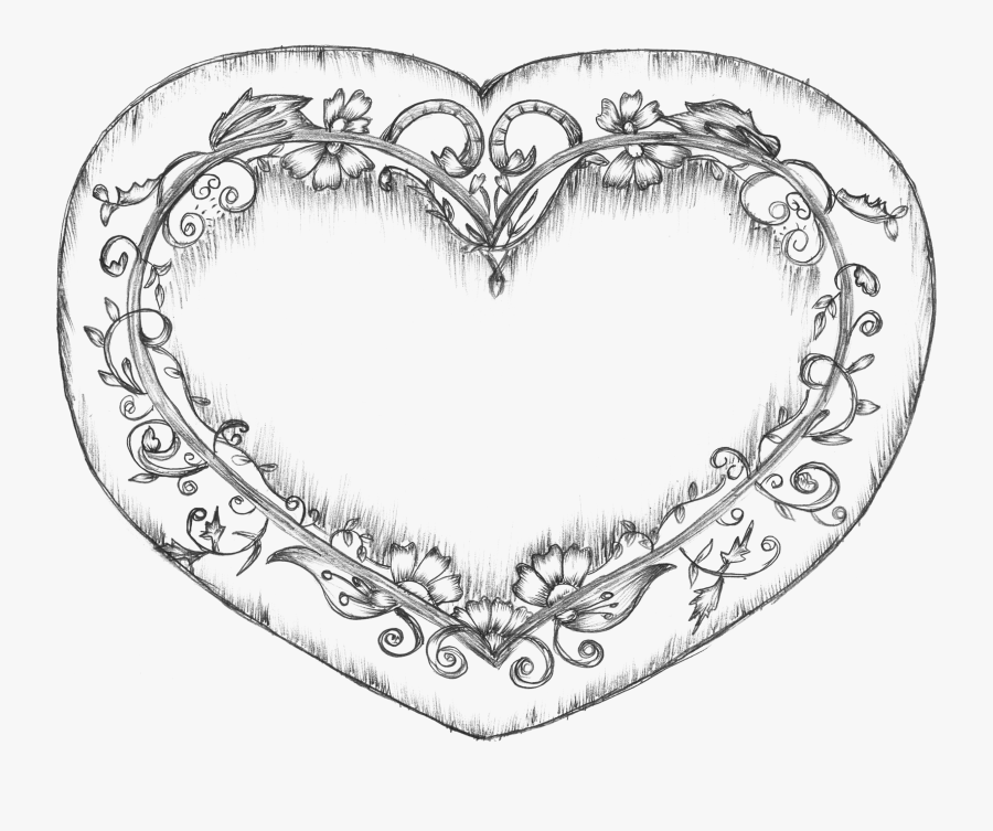 Clip Art Sketching Hearts - Heart Vector, Transparent Clipart