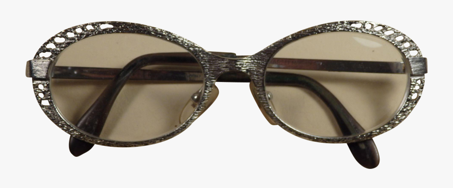Clip Art Mid Century Silvertone Eyeglasses - Reflection, Transparent Clipart