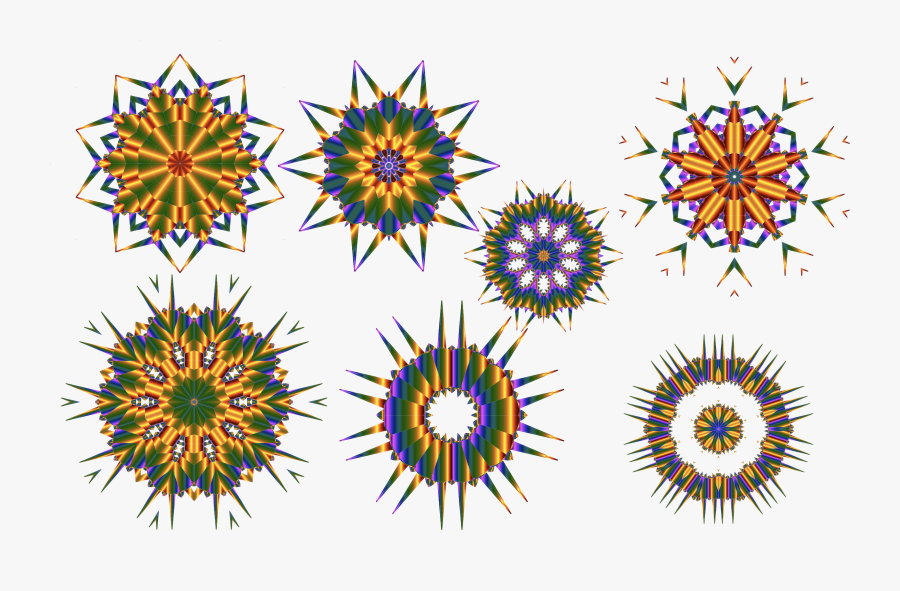 Rainbow Snowflakes Clipart Black And White Download - Shape, Transparent Clipart