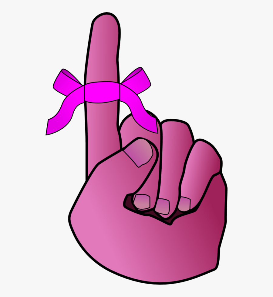Finger Tied With A Bow Tie - Remind Me Clip Art, Transparent Clipart