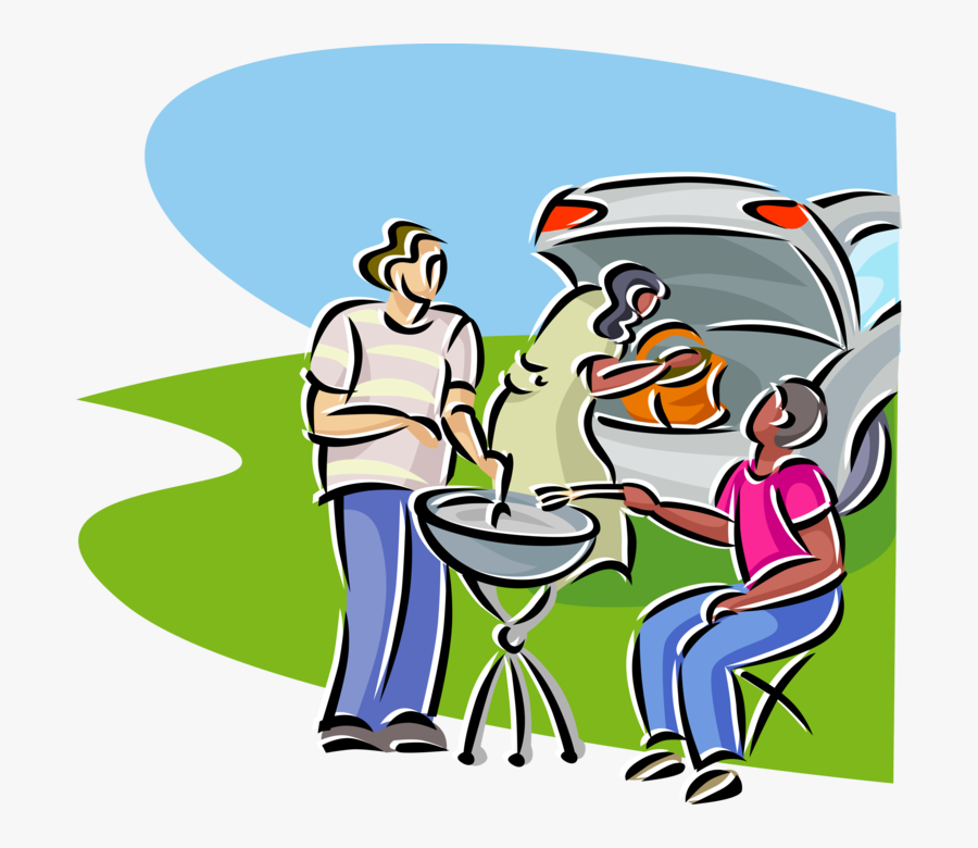 Vector Illustration Of Tailgate Party Social Event Tailgate Party