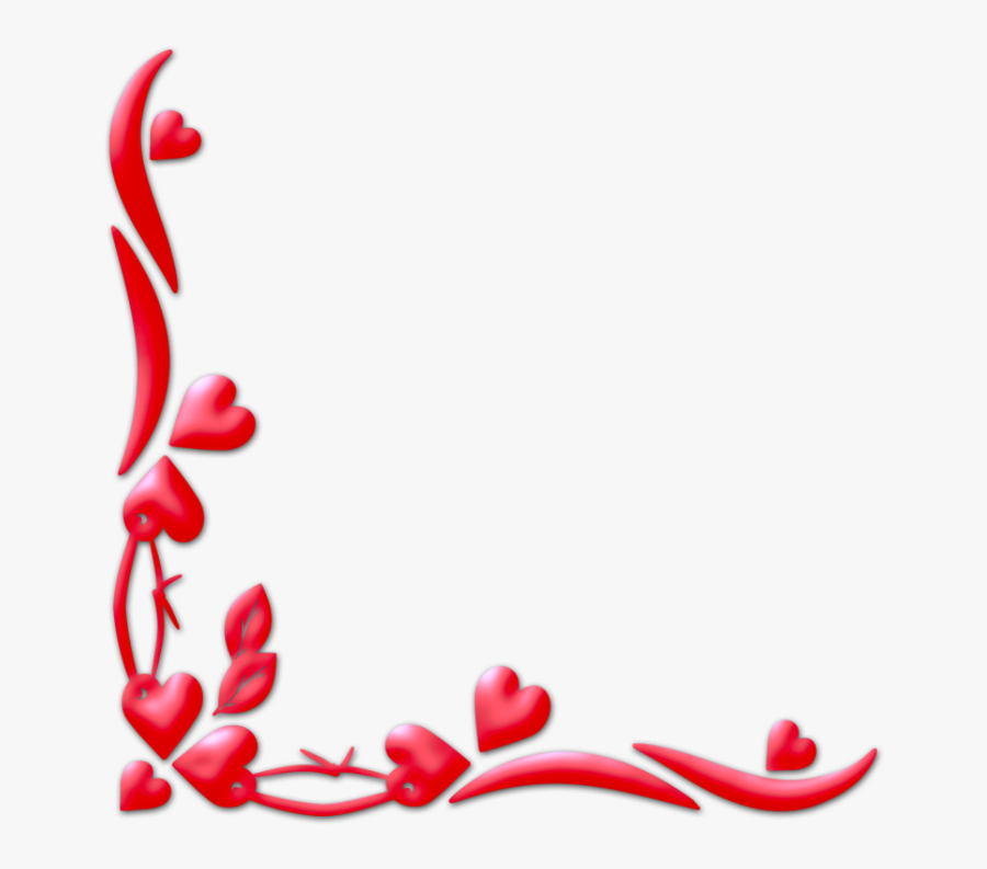 Heart Corner Border Png, Transparent Clipart