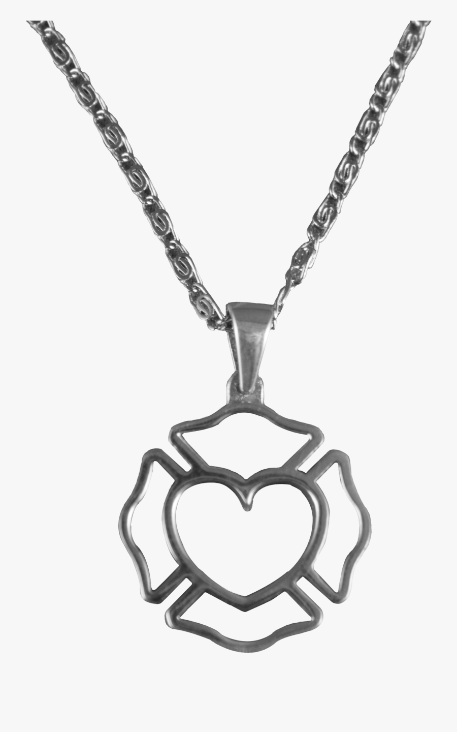 Cross Outline - Maltese Cross Heart, Transparent Clipart