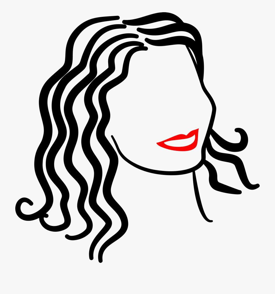 Female Line Art Sketch Clip Arts - Smiling Woman Sketch, Transparent Clipart