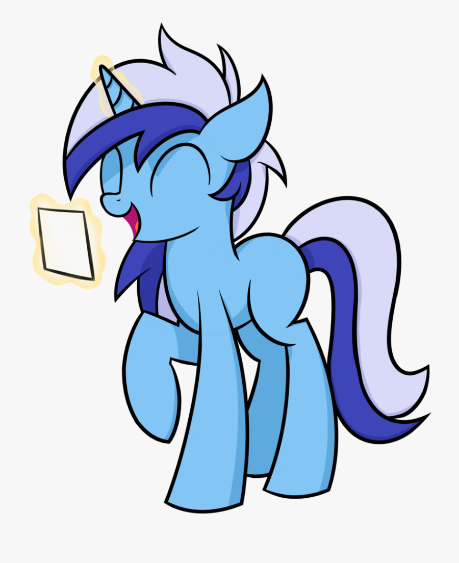 Reconprobe, Cue Card, Female, Glowing Horn, Mare, Minuette, - Cartoon, Transparent Clipart