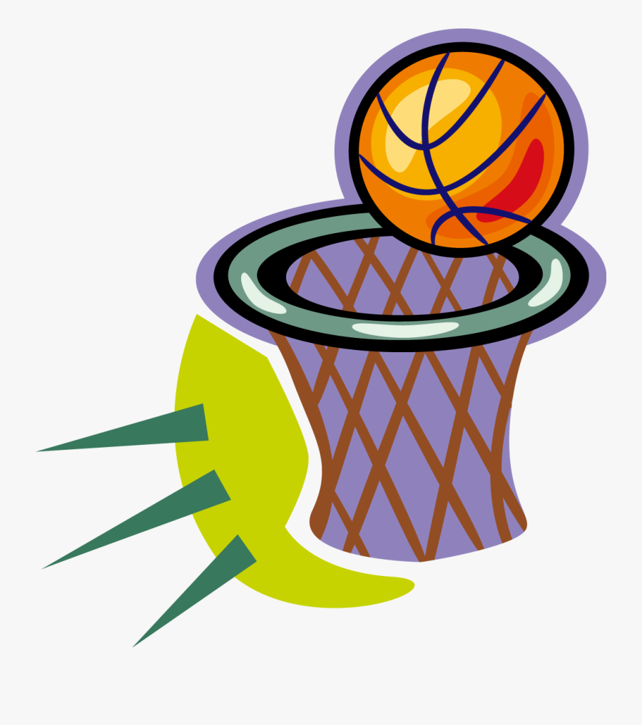 Womens Basketball Female Clip Art - Basketball Hoop And Ball, Transparent Clipart