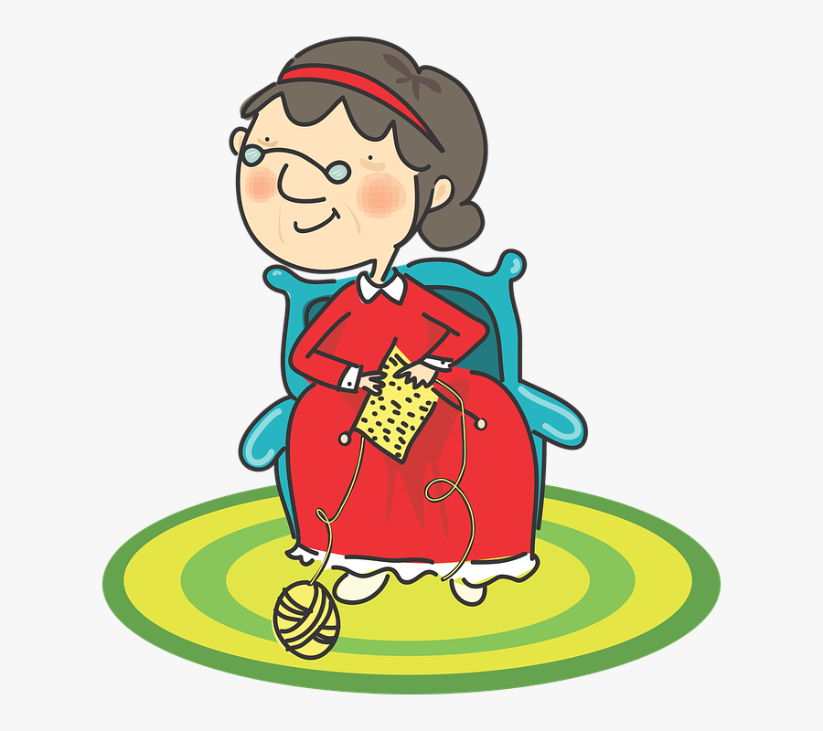 Man, Grandmother, Knitting Grandmothers - Grandmother Png, Transparent Clipart