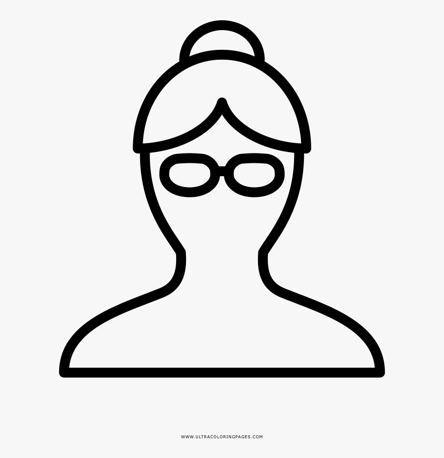 Grandma Coloring Page - Line Art, Transparent Clipart