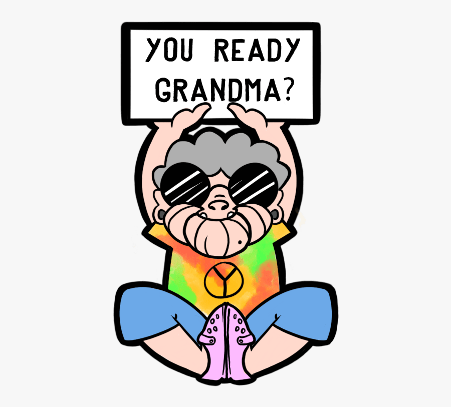 You Ready Grandma Hippie Laptop Sticker - Cartoon, Transparent Clipart