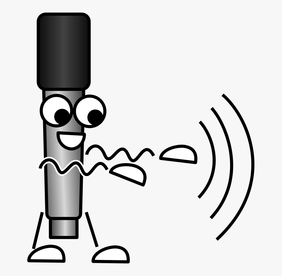 Mike The Mic Wiggly Arms - Funny Sound Waves, Transparent Clipart