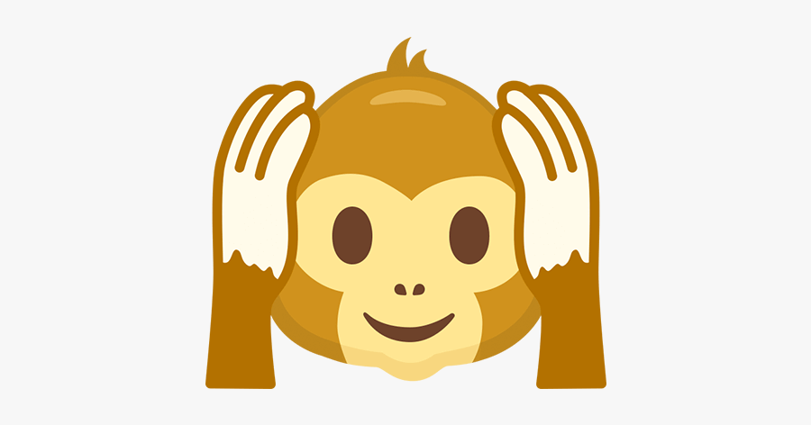 #monkey #emoji #funny #cute #hear #ears #listen - Cartoon, Transparent Clipart