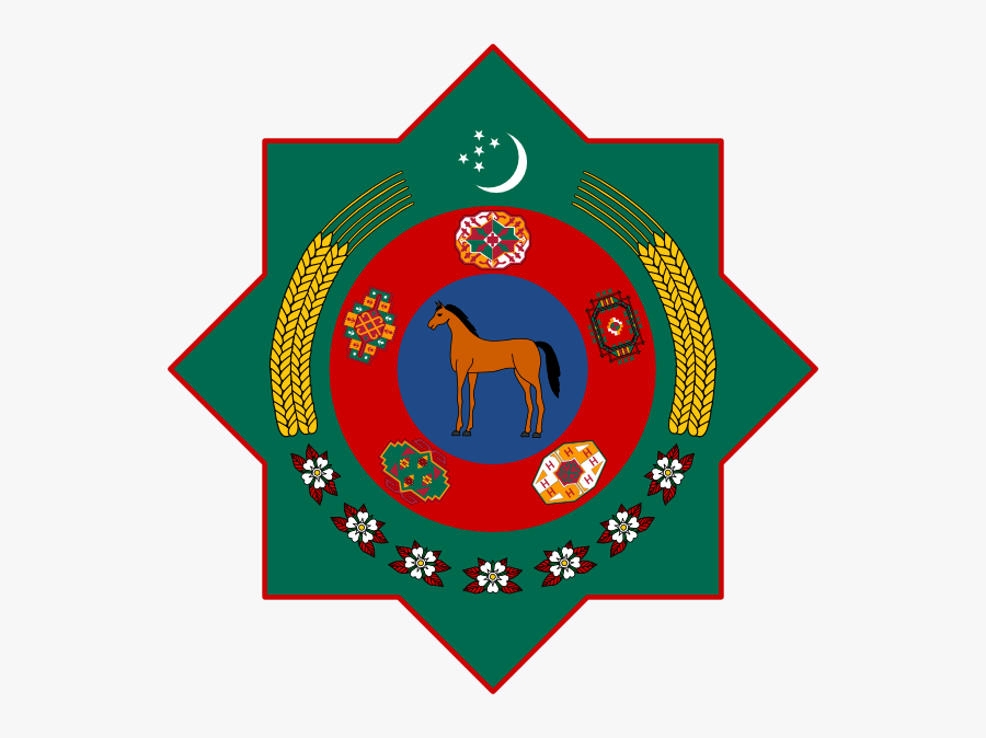 Free Vector Coat Of Arms Of Turkmenistan Clip Art - Turkmenistan Coat Of Arms, Transparent Clipart