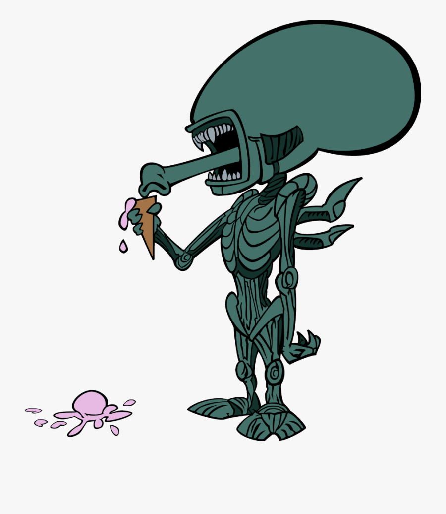 Xenomorph Ice Cream Illustration, Transparent Clipart